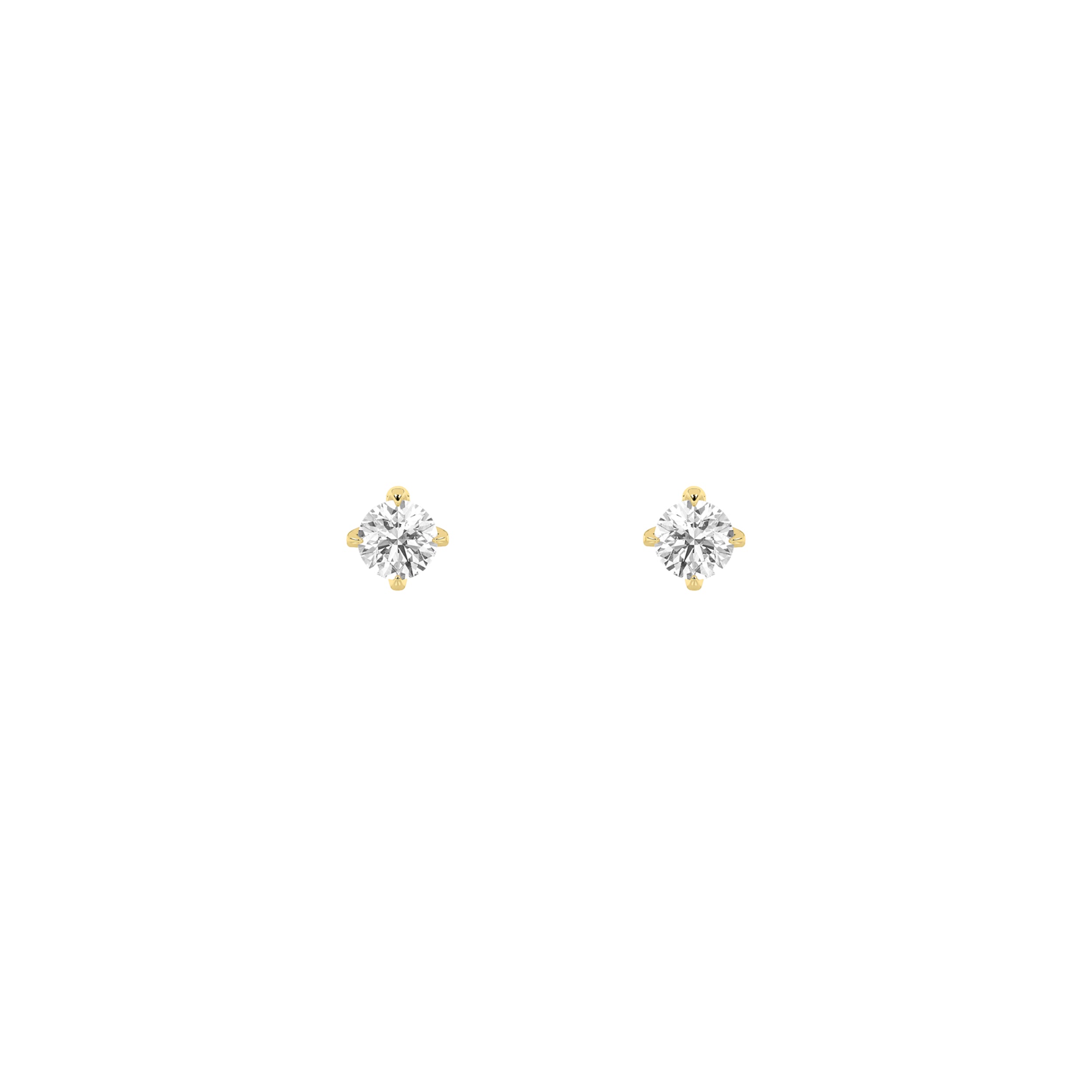 0.25CTW Round Shaped Lab Grown Diamond (F/VS) Stud Earrings in 14K Gold