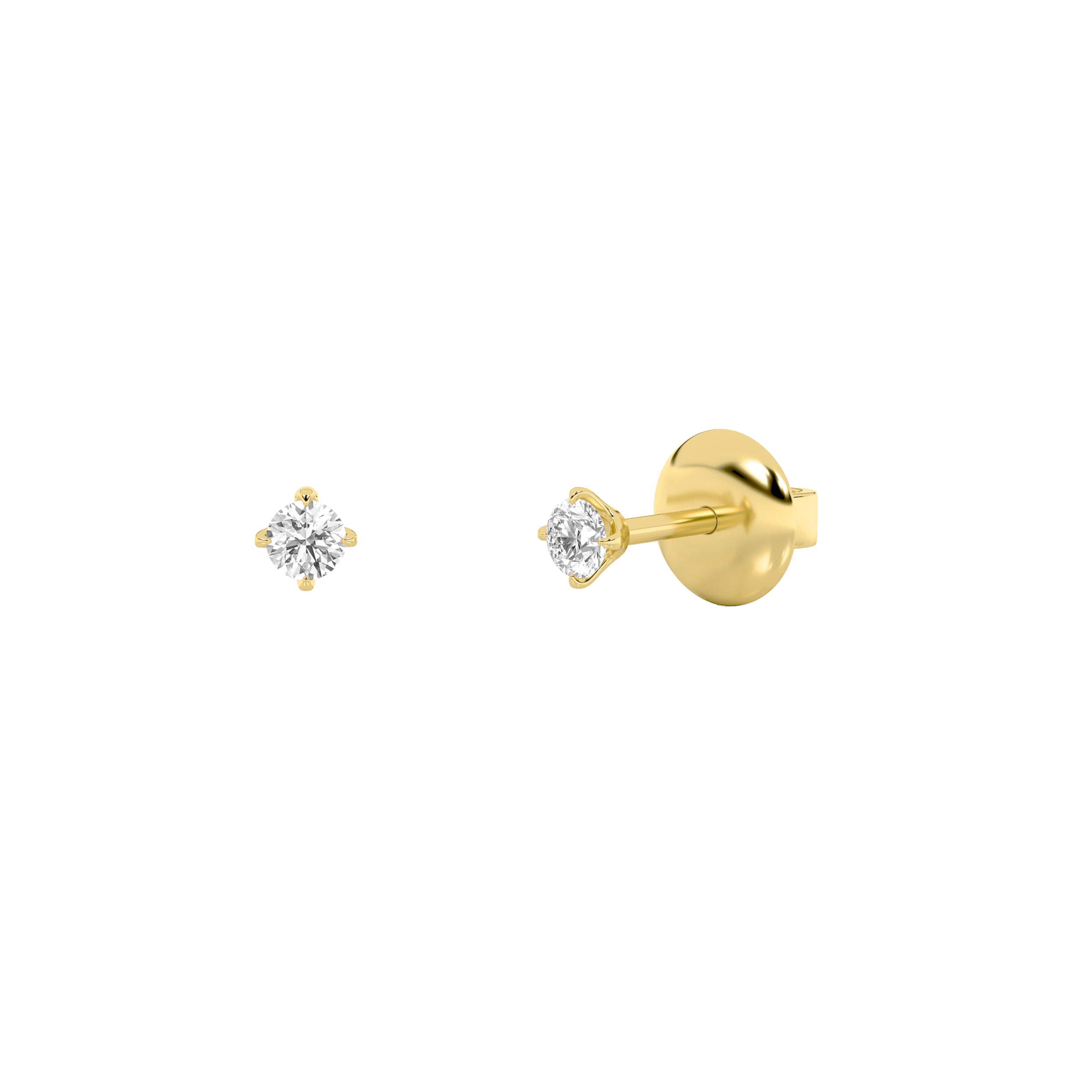 0.25CTW Round Shaped Lab Grown Diamond (F/VS) Stud Earrings in 14K Gold