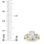 3CTW Oval Shaped Lab Grown Diamond (F/VS) Two Tone Solitaire Engagement Ring in 14K Gold