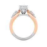 3CTW Oval Shaped Lab Grown Diamond (F/VS) Tri Color Solitaire Engagement Ring in 14K Gold