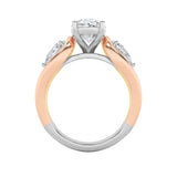 3CTW Oval Shaped Lab Grown Diamond (F/VS) Tri Color Solitaire Engagement Ring in 14K Gold