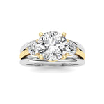 3CTW Oval Shaped Lab Grown Diamond (F/VS) Two Tone Solitaire Engagement Ring in 14K Gold