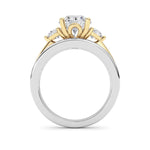 3CTW Oval Shaped Lab Grown Diamond (F/VS) Two Tone Solitaire Engagement Ring in 14K Gold