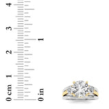 3CTW Oval Shaped Lab Grown Diamond (F/VS) Two Tone Solitaire Engagement Ring in 14K Gold