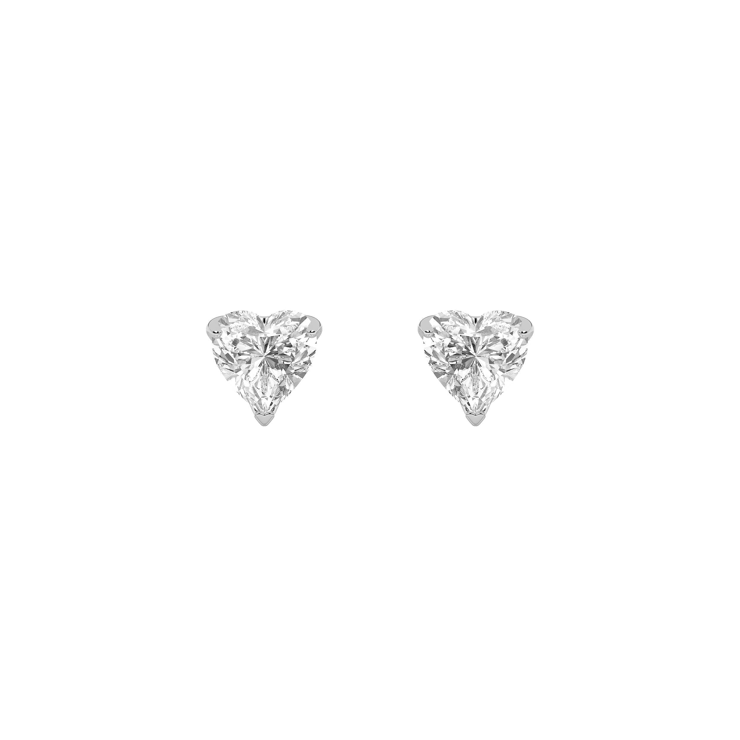 2CTW Heart Shaped Lab Grown Diamond (F/VS) Heart Shaped Earrings in 14K Gold