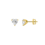 2CTW Heart Shaped Lab Grown Diamond (F/VS) Heart Shaped Earrings in 14K Gold