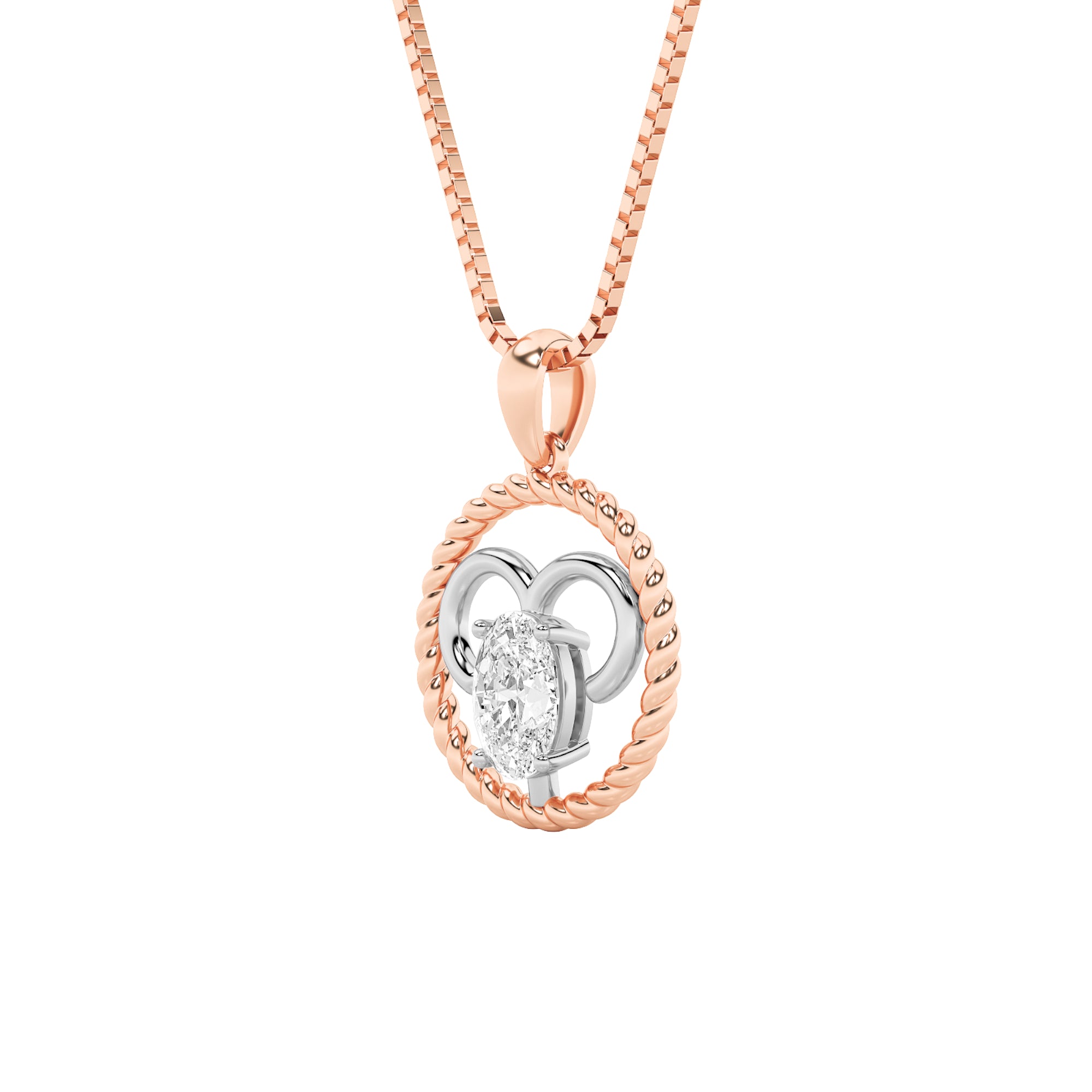 1CTW Oval Shaped Lab Grown Diamond (F/VS) Zodiac Pendant in 14K Gold