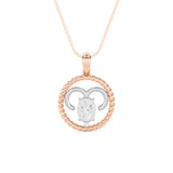 1CTW Oval Shaped Lab Grown Diamond (F/VS) Zodiac Pendant in 14K Gold