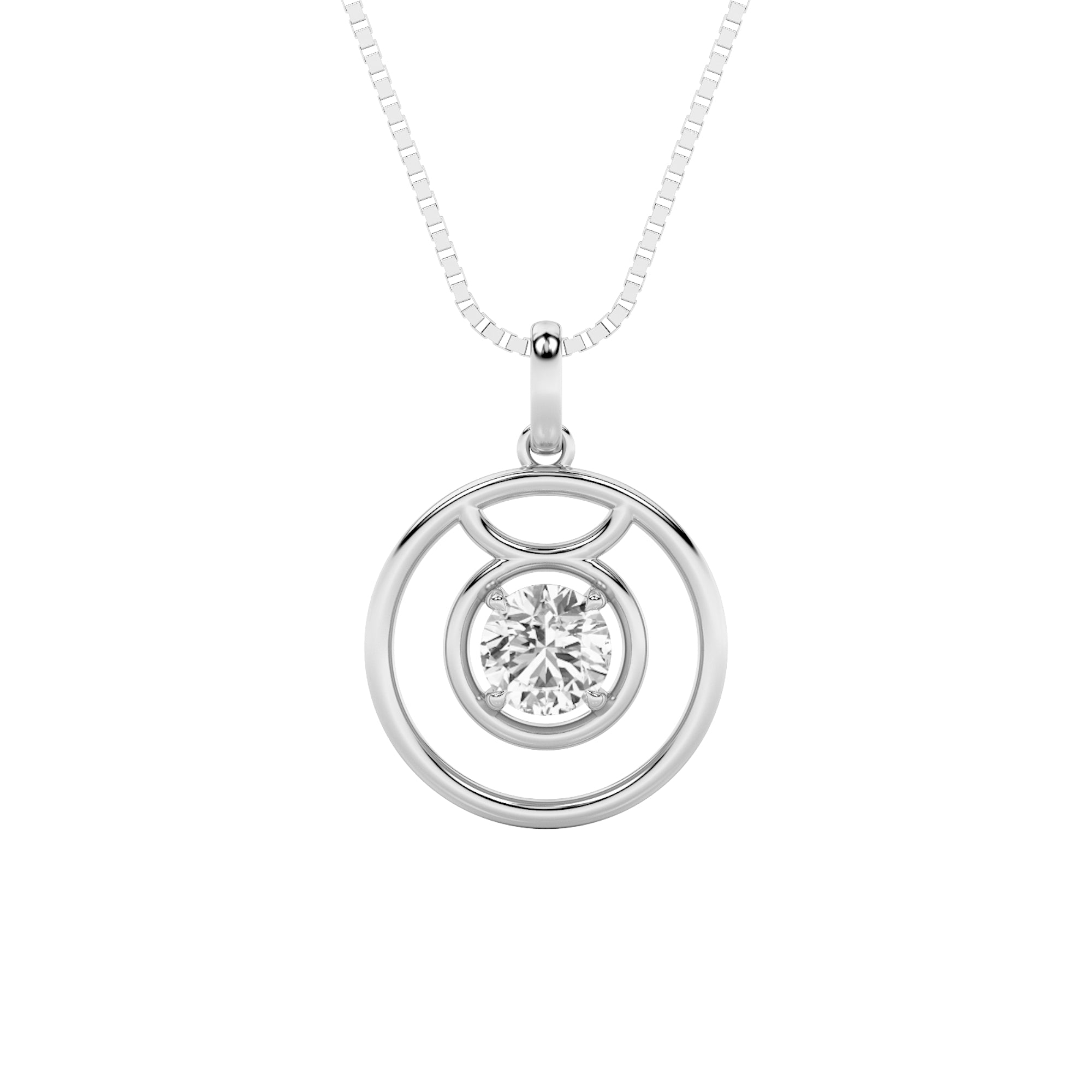 1CTW Round Shaped Lab Grown Diamond (F/VS) Zodiac Pendant in 14K Gold