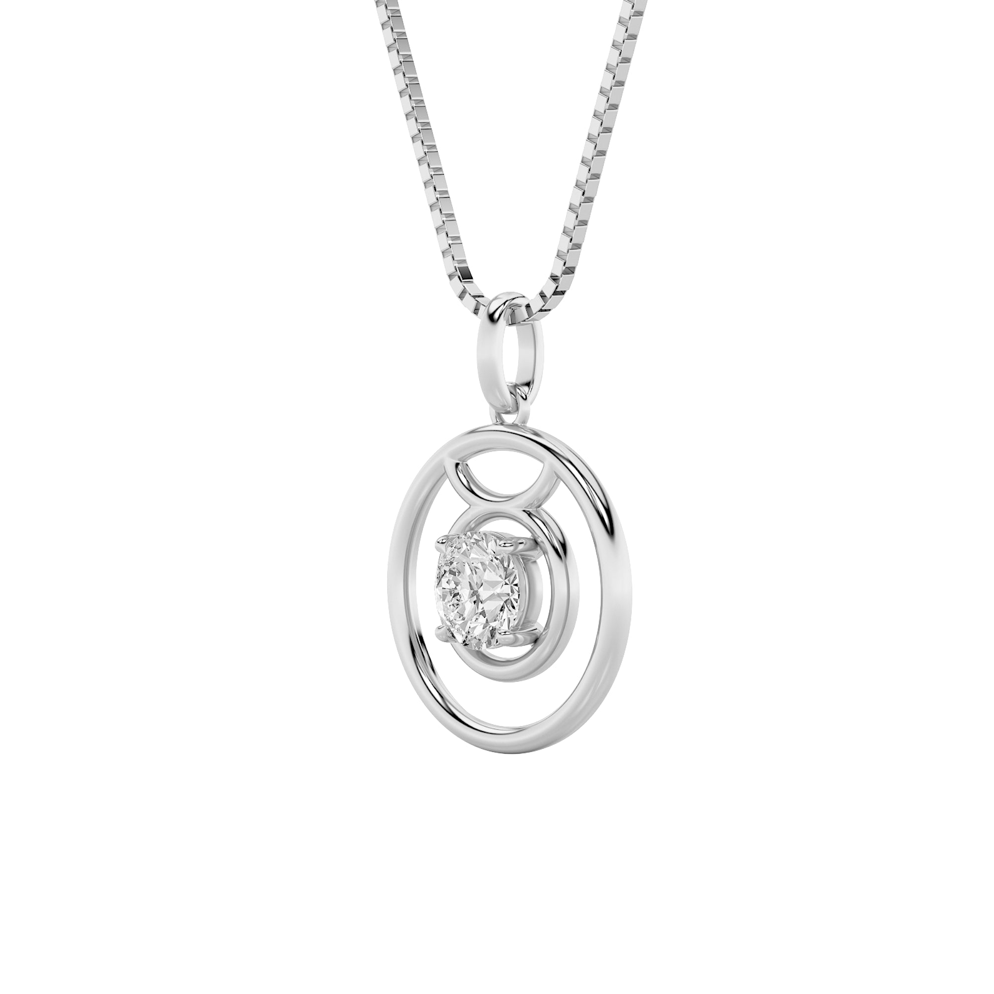 1CTW Round Shaped Lab Grown Diamond (F/VS) Zodiac Pendant in 14K Gold