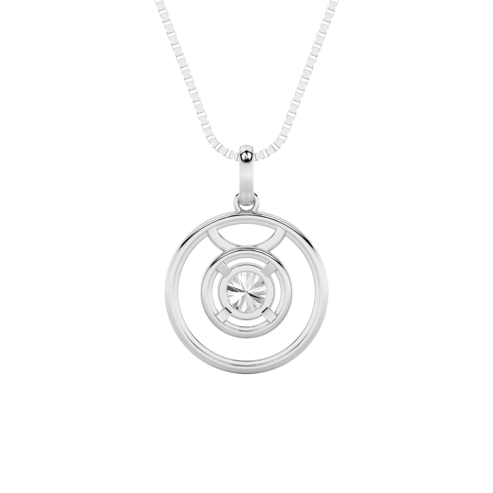 1CTW Round Shaped Lab Grown Diamond (F/VS) Zodiac Pendant in 14K Gold