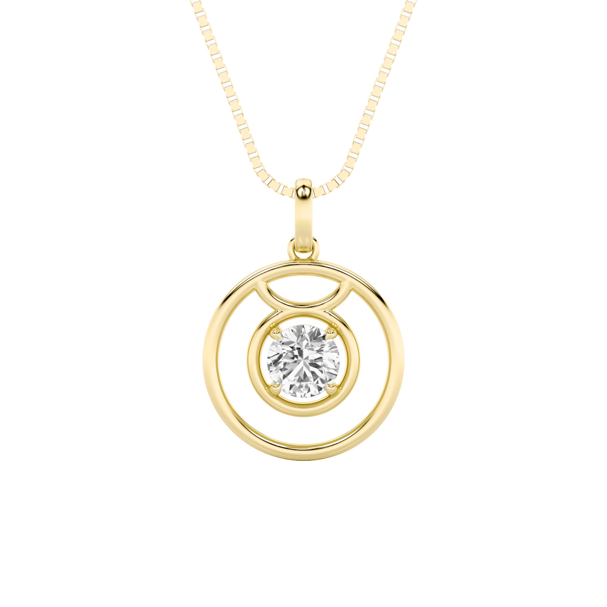 1CTW Round Shaped Lab Grown Diamond (F/VS) Zodiac Pendant in 14K Gold