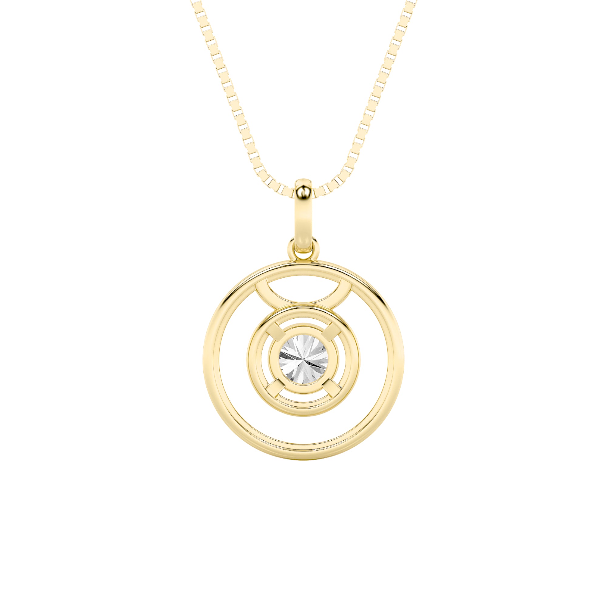 1CTW Round Shaped Lab Grown Diamond (F/VS) Zodiac Pendant in 14K Gold