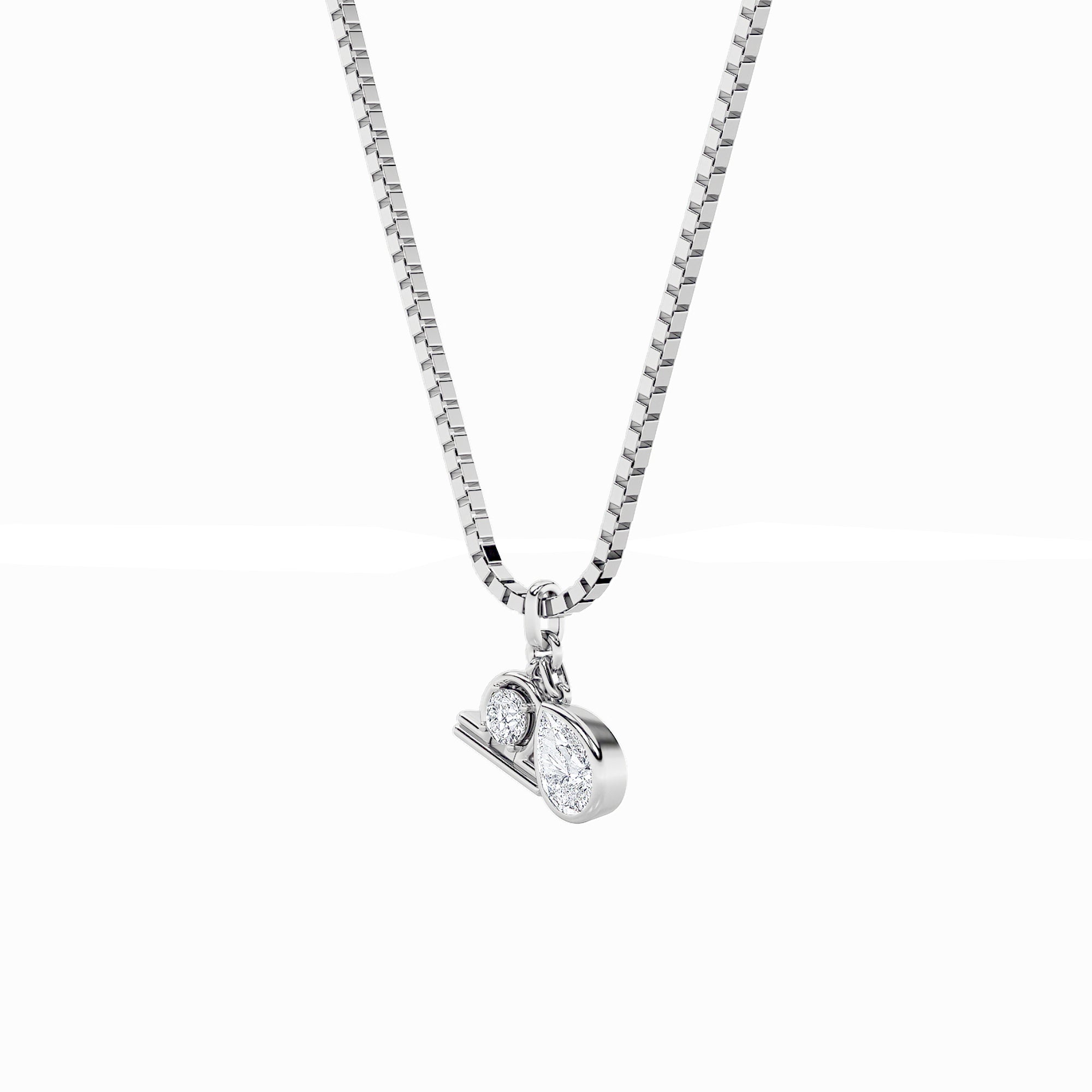 1CTW Pear Shaped Lab Grown Diamond (F/VS) Zodiac Pendant in 14K Gold