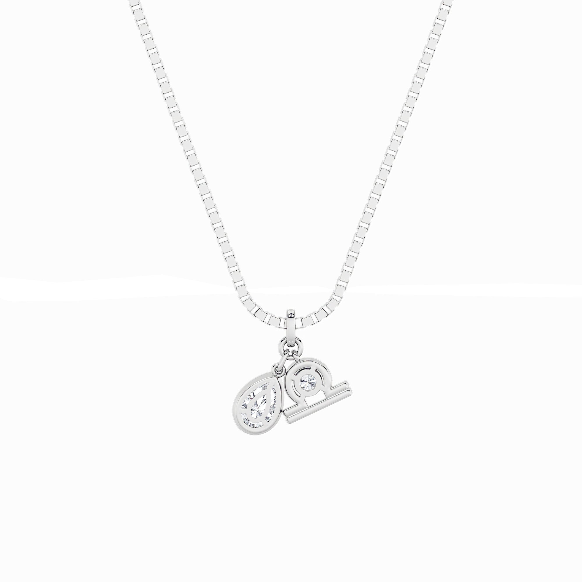 1CTW Pear Shaped Lab Grown Diamond (F/VS) Zodiac Pendant in 14K Gold