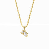 1CTW Pear Shaped Lab Grown Diamond (F/VS) Zodiac Pendant in 14K Gold