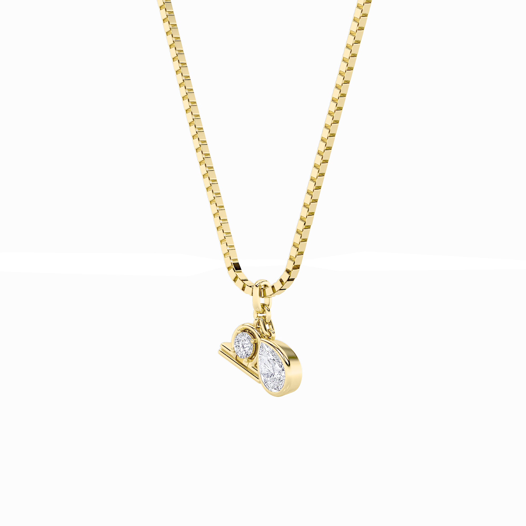 1CTW Pear Shaped Lab Grown Diamond (F/VS) Zodiac Pendant in 14K Gold
