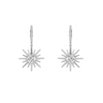 2CTW Round Shaped Lab Grown Diamond (F/VS) Dangle Earrings in 14K Gold
