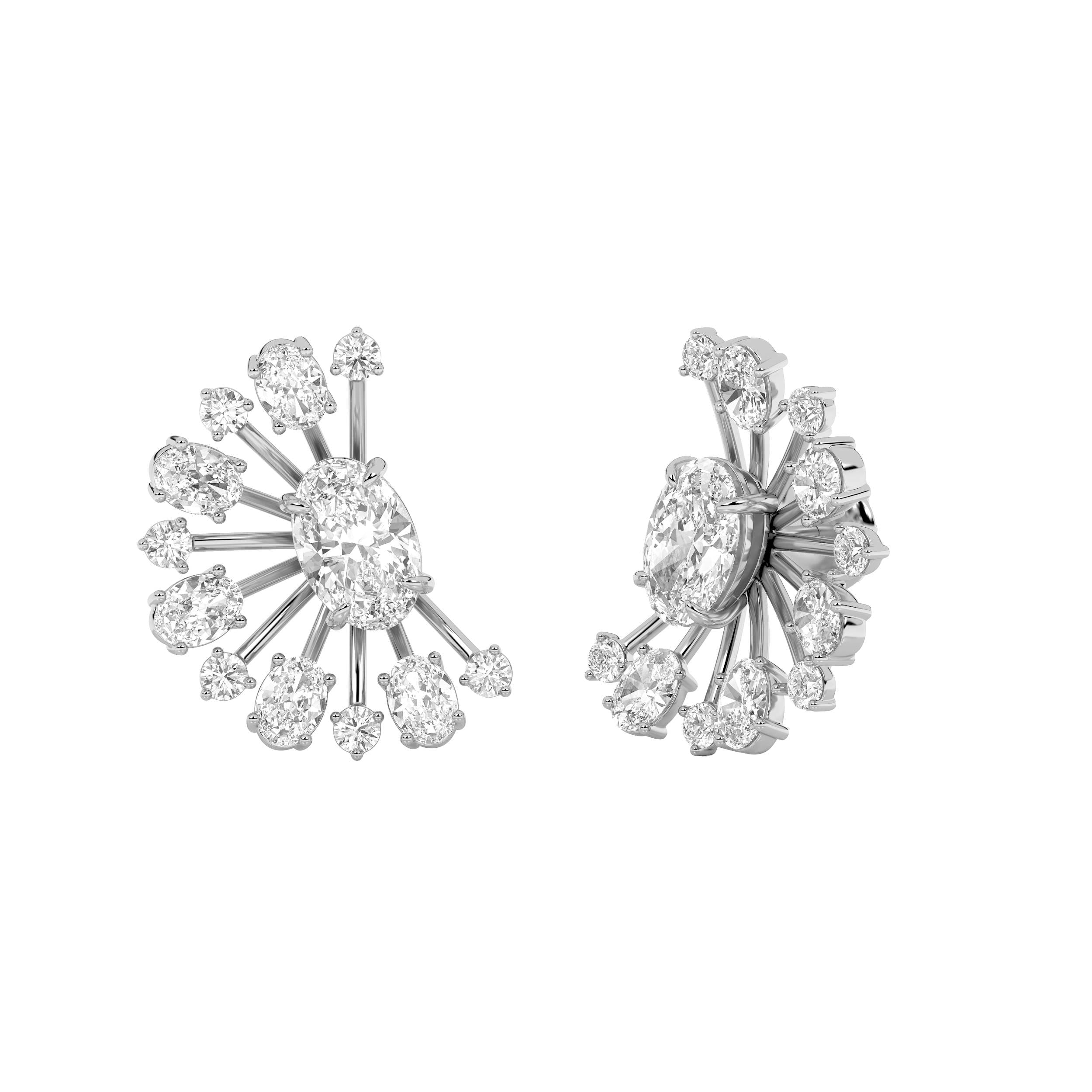 4.5CTW Oval Shaped Lab Grown Diamond (F/VS) Astralis Earrings in 14K Gold