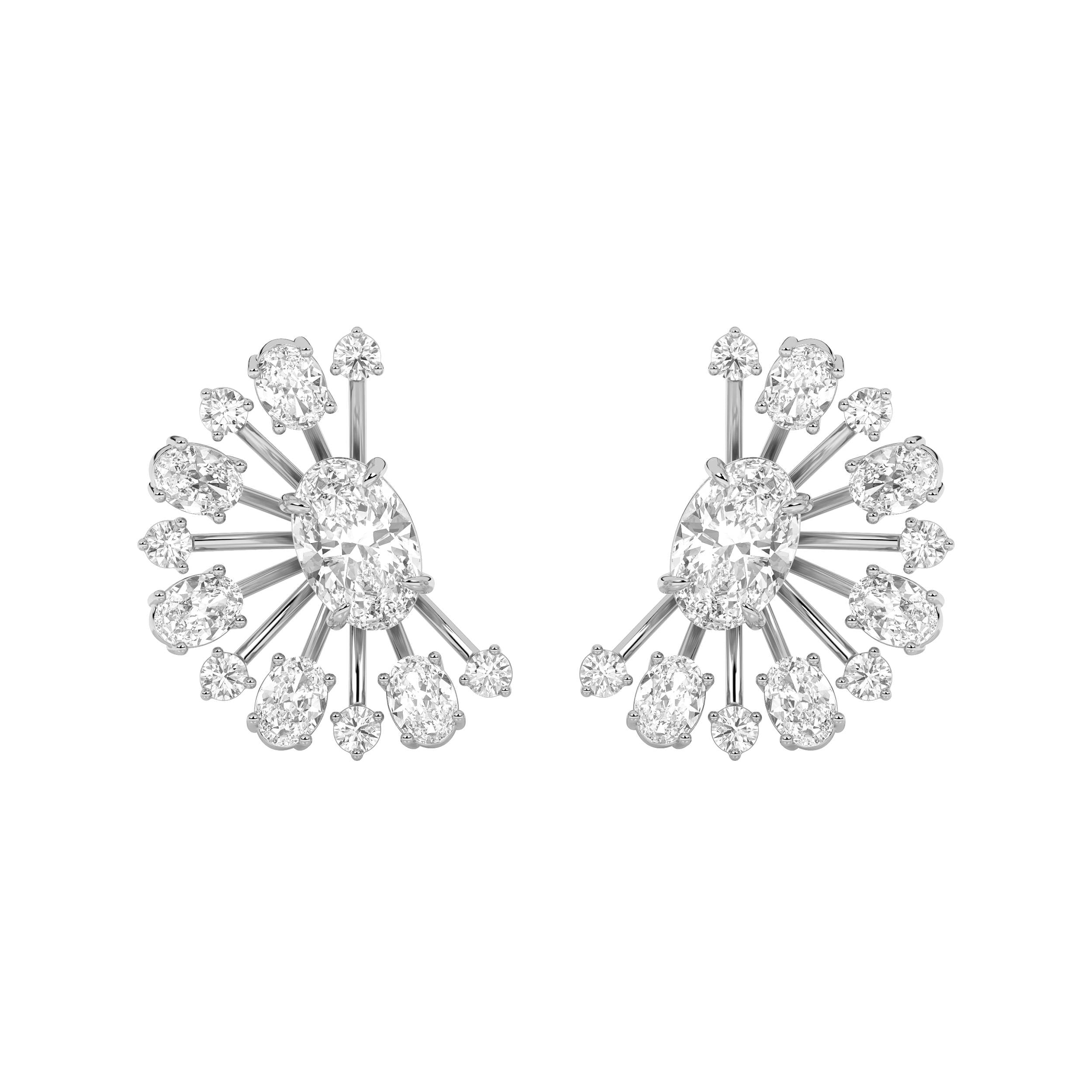 4.5CTW Oval Shaped Lab Grown Diamond (F/VS) Astralis Earrings in 14K Gold