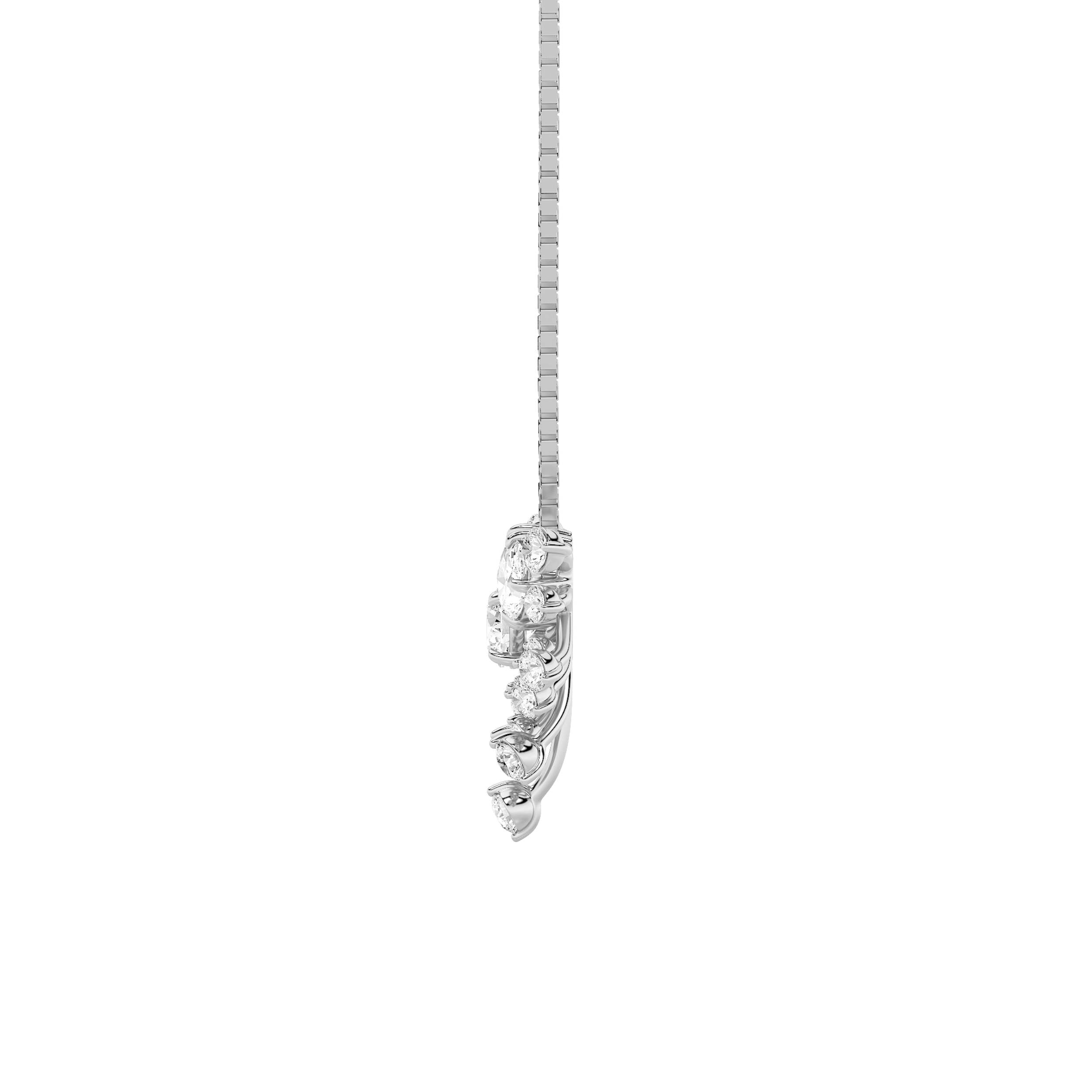 3CTW Round Shaped Lab Grown Diamond (F/VS) Astralis Necklace in 14K Gold