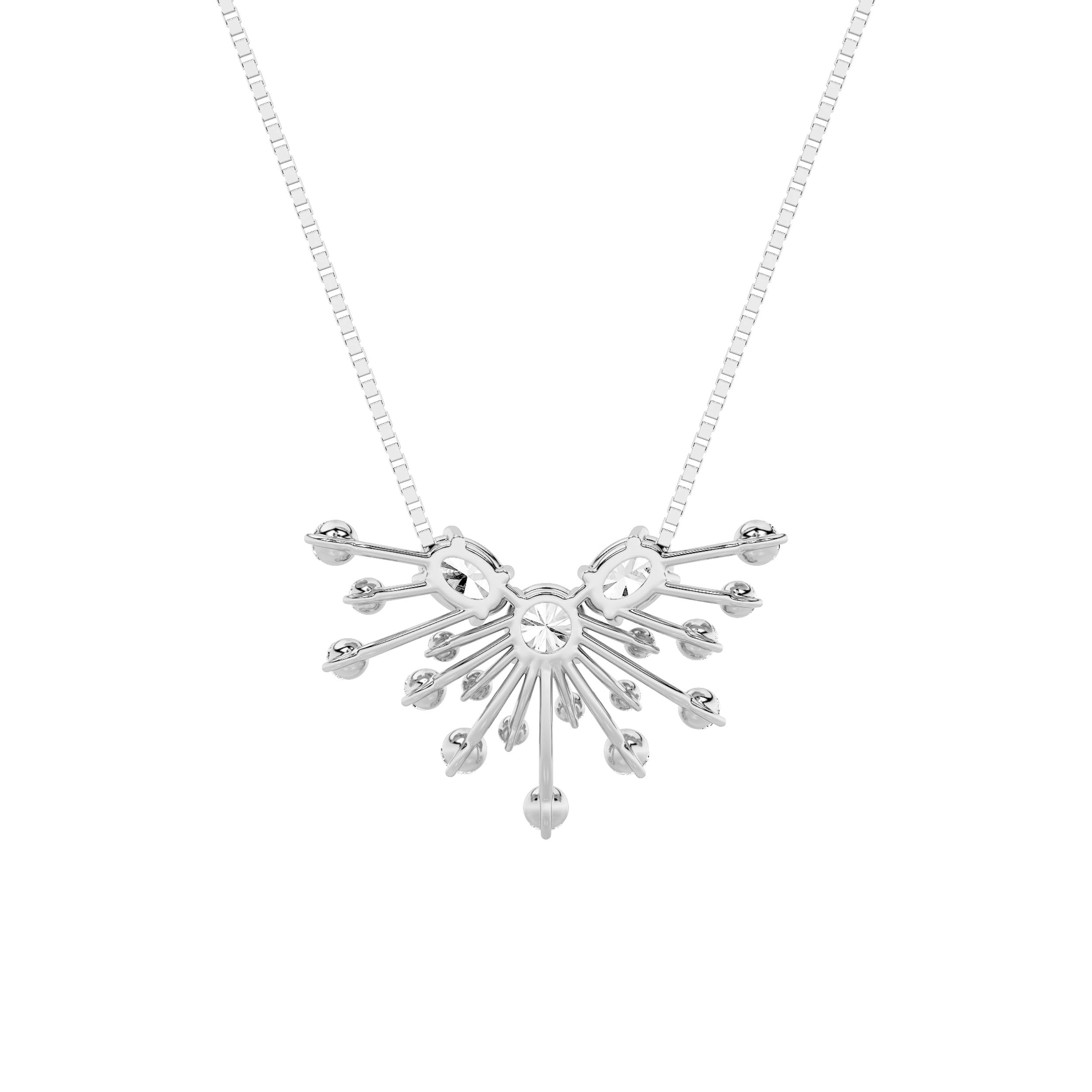3CTW Round Shaped Lab Grown Diamond (F/VS) Astralis Necklace in 14K Gold