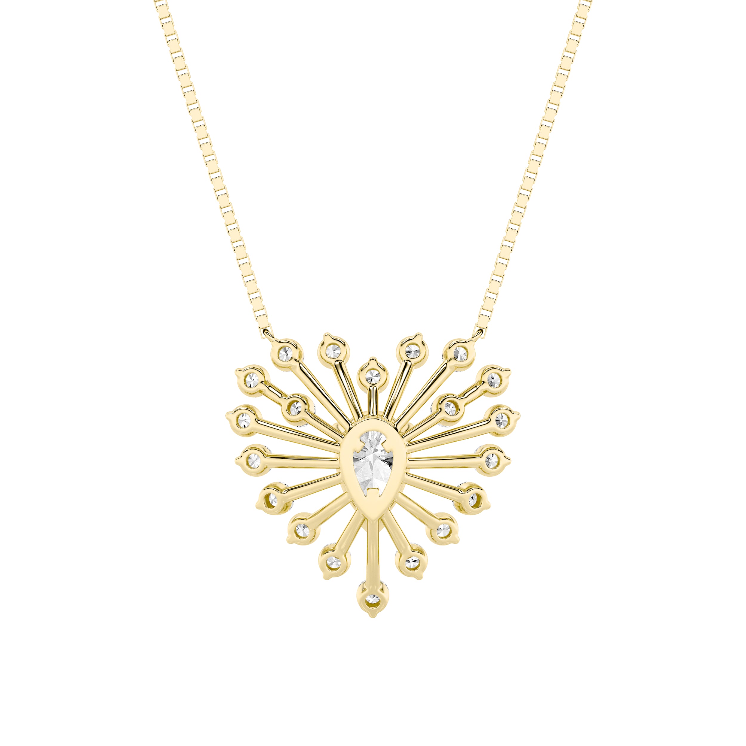1.5CTW Pear Shaped Lab Grown Diamond (F/VS) Astralis Necklace in 14K Gold
