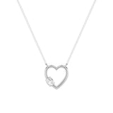0.5CTW Oval Shaped Lab Grown Diamond (F/VS) Heart Shaped Necklace in 14K Gold