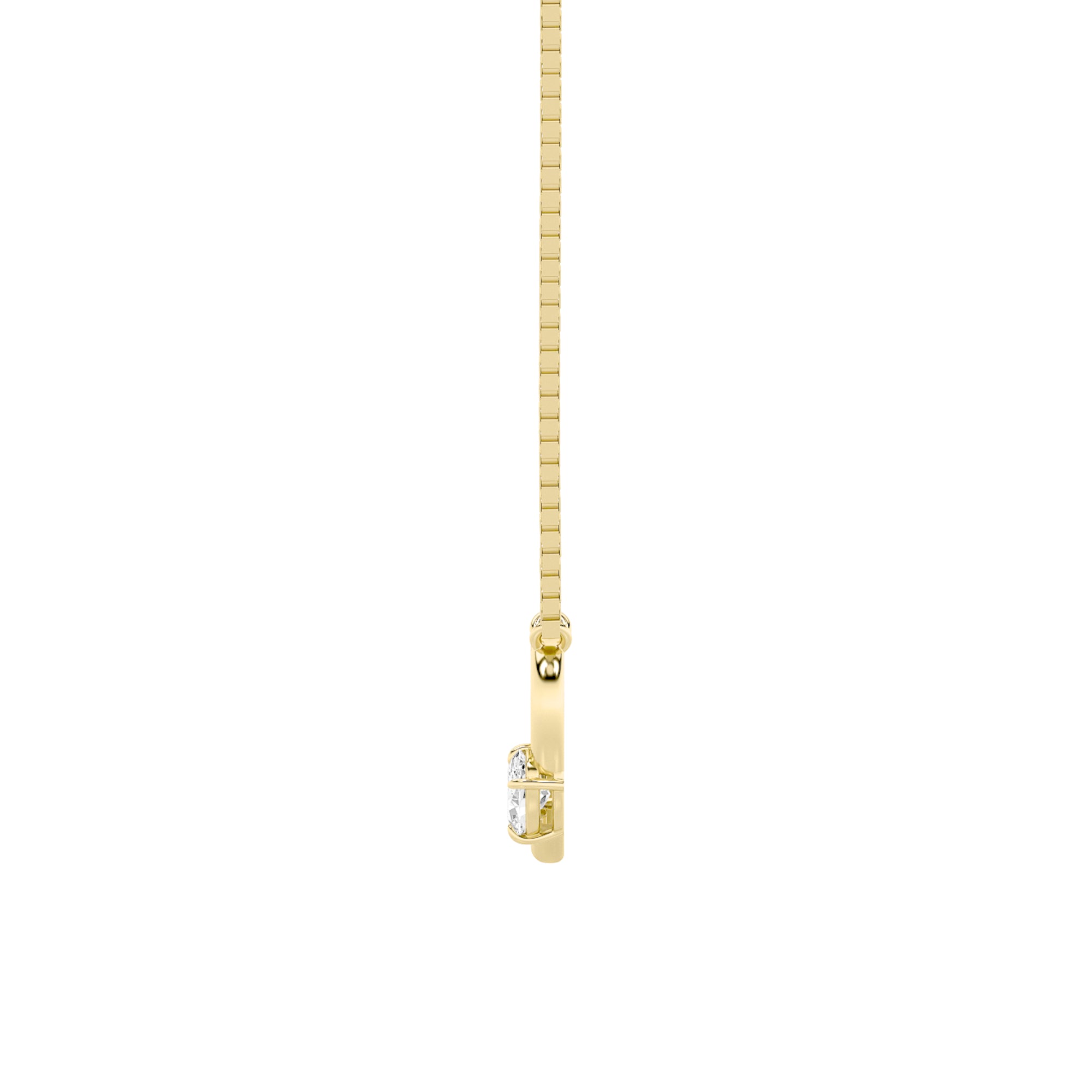 0.5CTW Oval Shaped Lab Grown Diamond (G/VS) Necklace in Silver|18K Yellow Gold