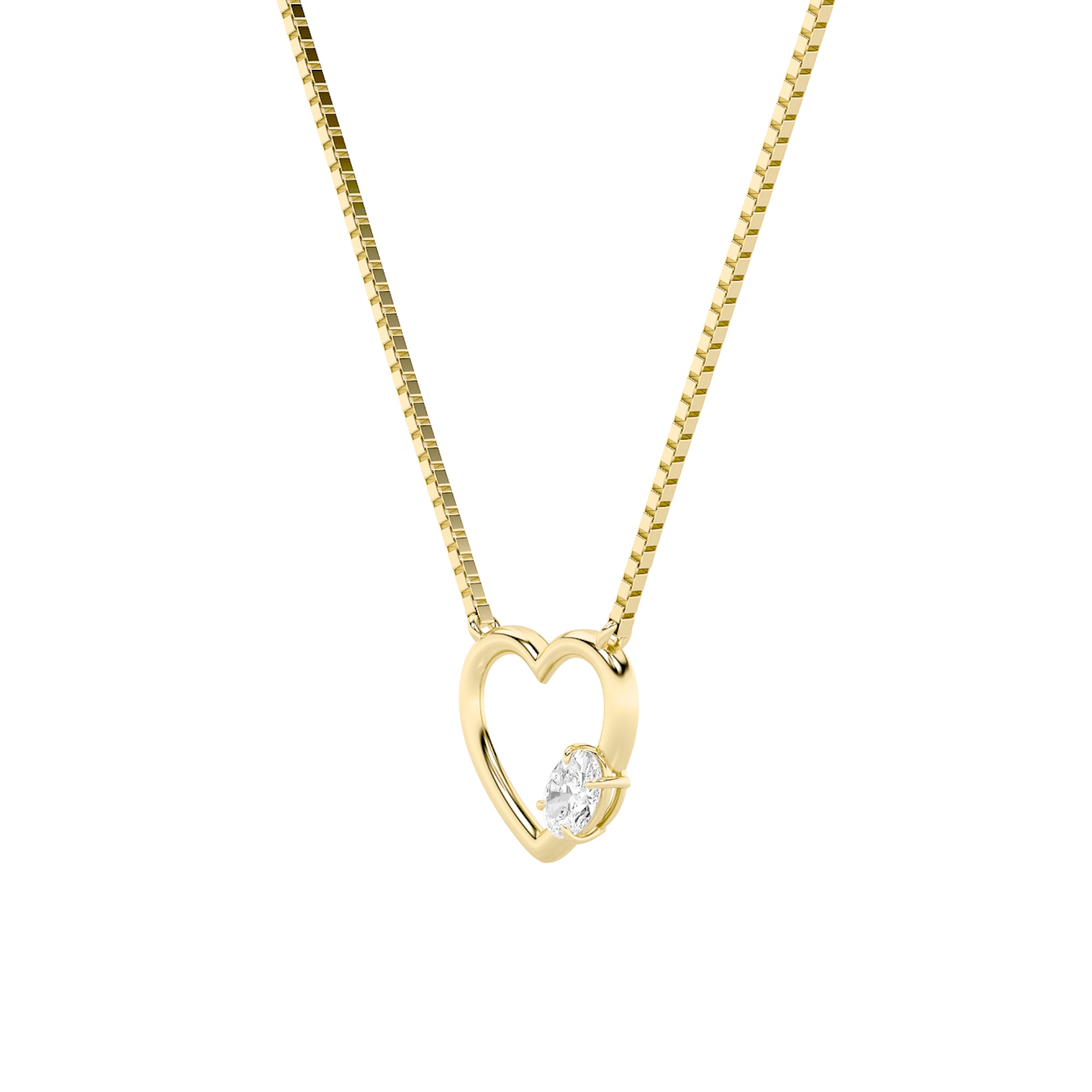 0.5CTW Oval Shaped Lab Grown Diamond (G/VS) Necklace in Silver|18K Yellow Gold