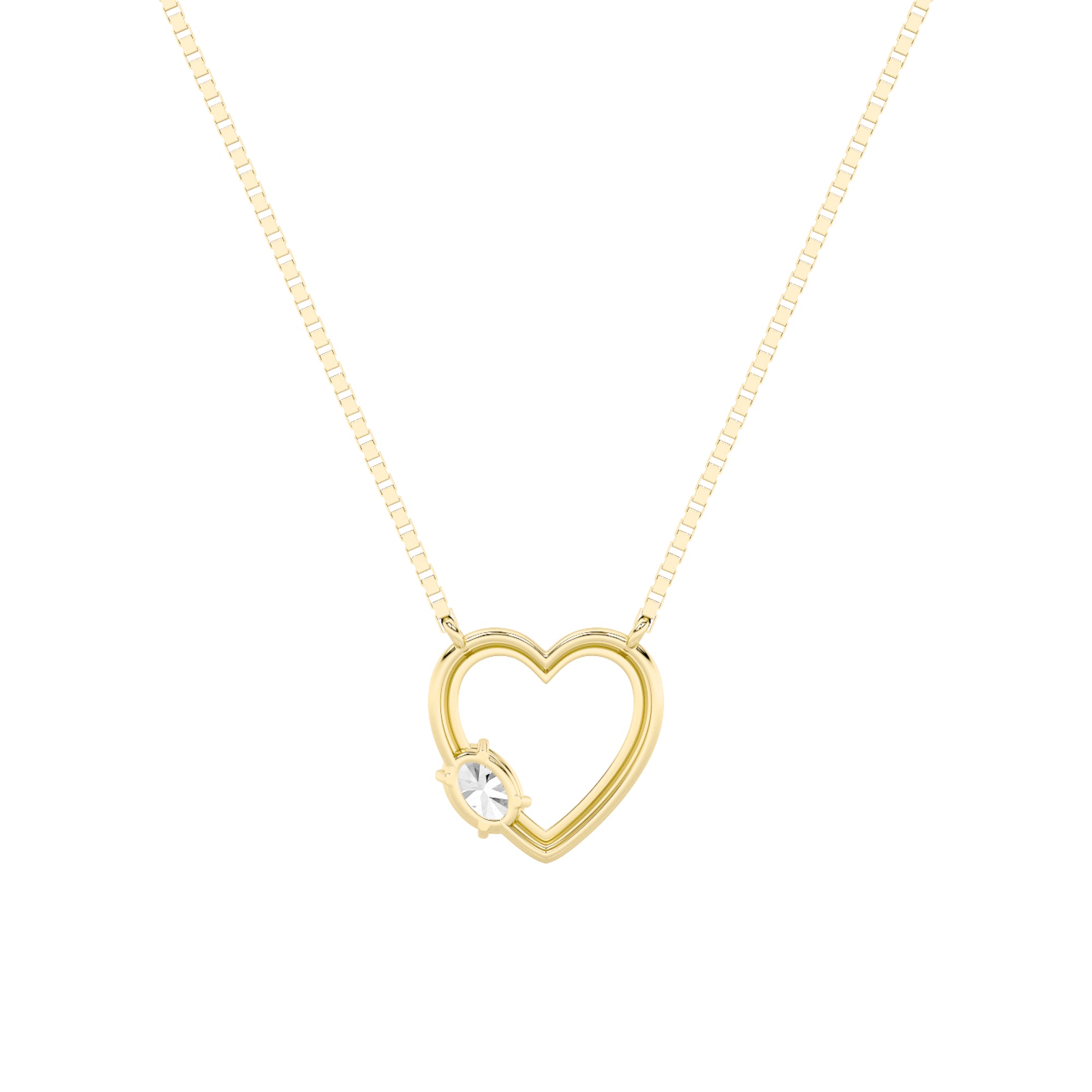0.5CTW Oval Shaped Lab Grown Diamond (G/VS) Necklace in Silver|18K Yellow Gold