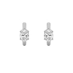 0.25CTW Oval Shaped Lab Grown Diamond (F/VS) Huggie Cuff Half Pair Earrings in 14K Gold