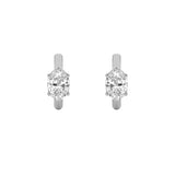 0.25CTW Oval Shaped Lab Grown Diamond (F/VS) Huggie Cuff Half Pair Earrings in 14K Gold