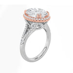 4.5CTW Oval Shaped Lab Grown Diamond (F/VS) Bold Accented Statement Engagement Ring in 14K Gold