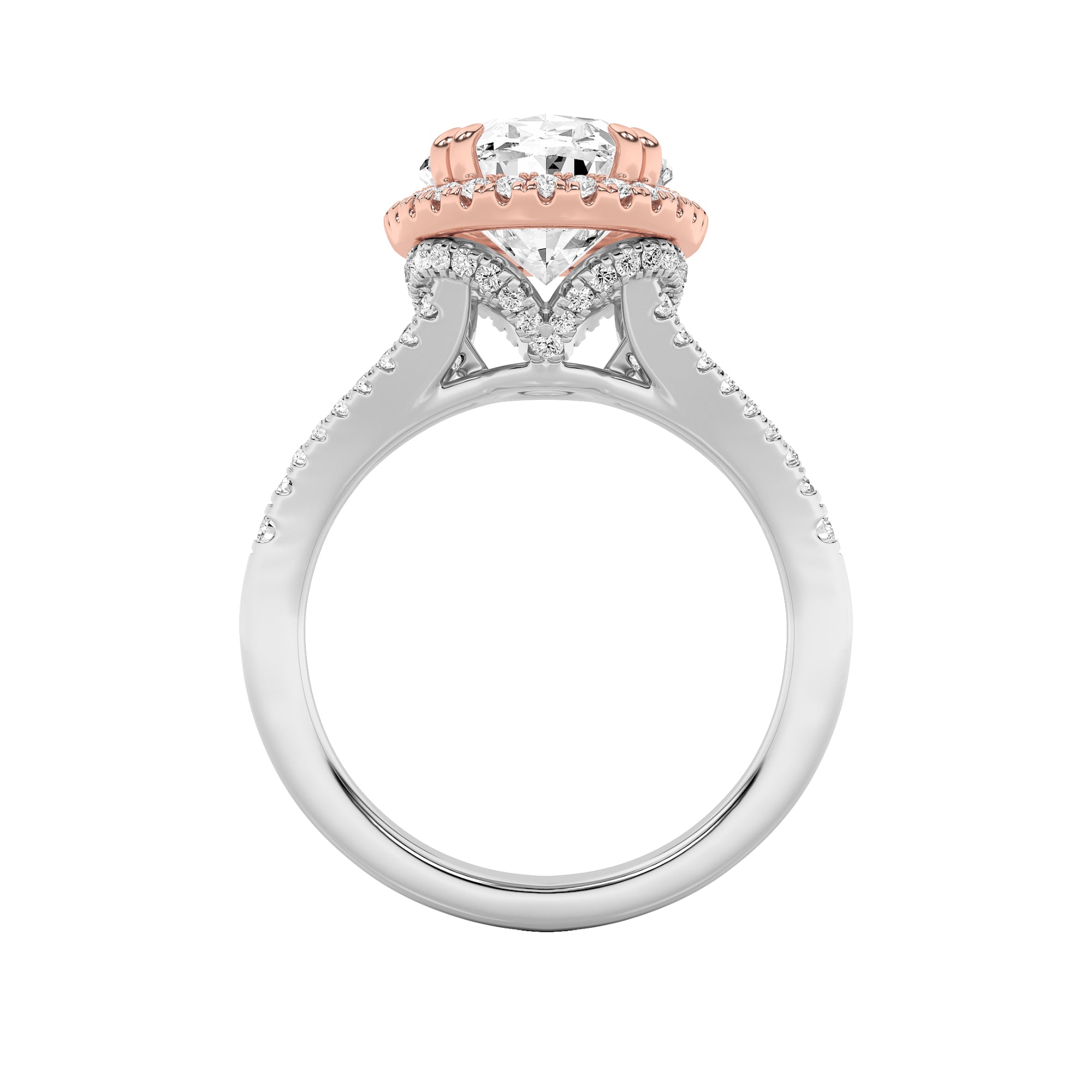 4.5CTW Oval Shaped Lab Grown Diamond (F/VS) Bold Accented Statement Engagement Ring in 14K Gold