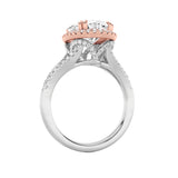 4.5CTW Oval Shaped Lab Grown Diamond (F/VS) Bold Accented Statement Engagement Ring in 14K Gold