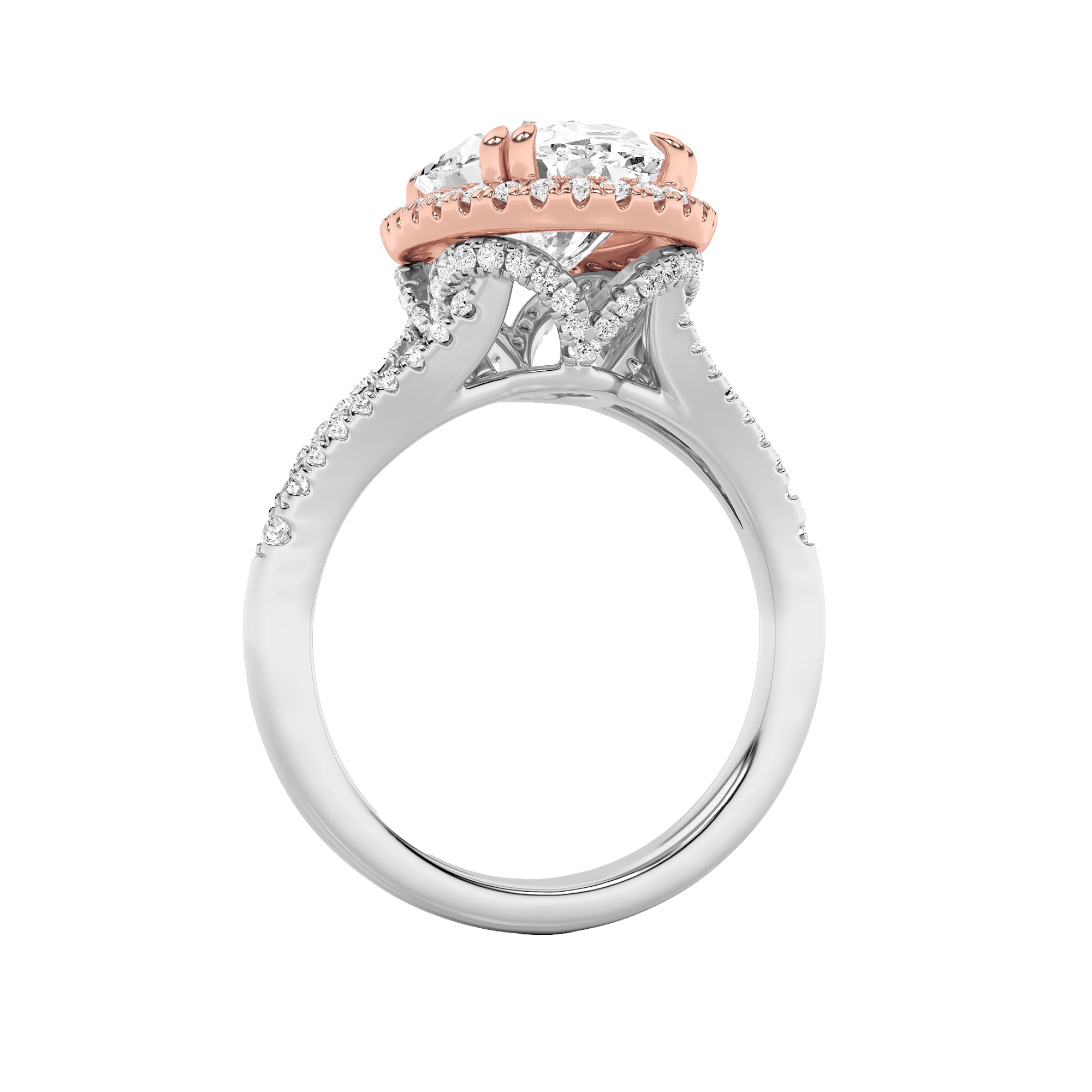 4.5CTW Oval Shaped Lab Grown Diamond (F/VS) Bold Accented Statement Engagement Ring in 14K Gold