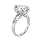 5CTW Oval Shaped Lab Grown Diamond (F/VS) Bold Split Shank Solitaire Engagement Ring in 14K Gold