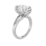 5CTW Oval Shaped Lab Grown Diamond (F/VS) Bold Split Shank Solitaire Engagement Ring in 14K Gold