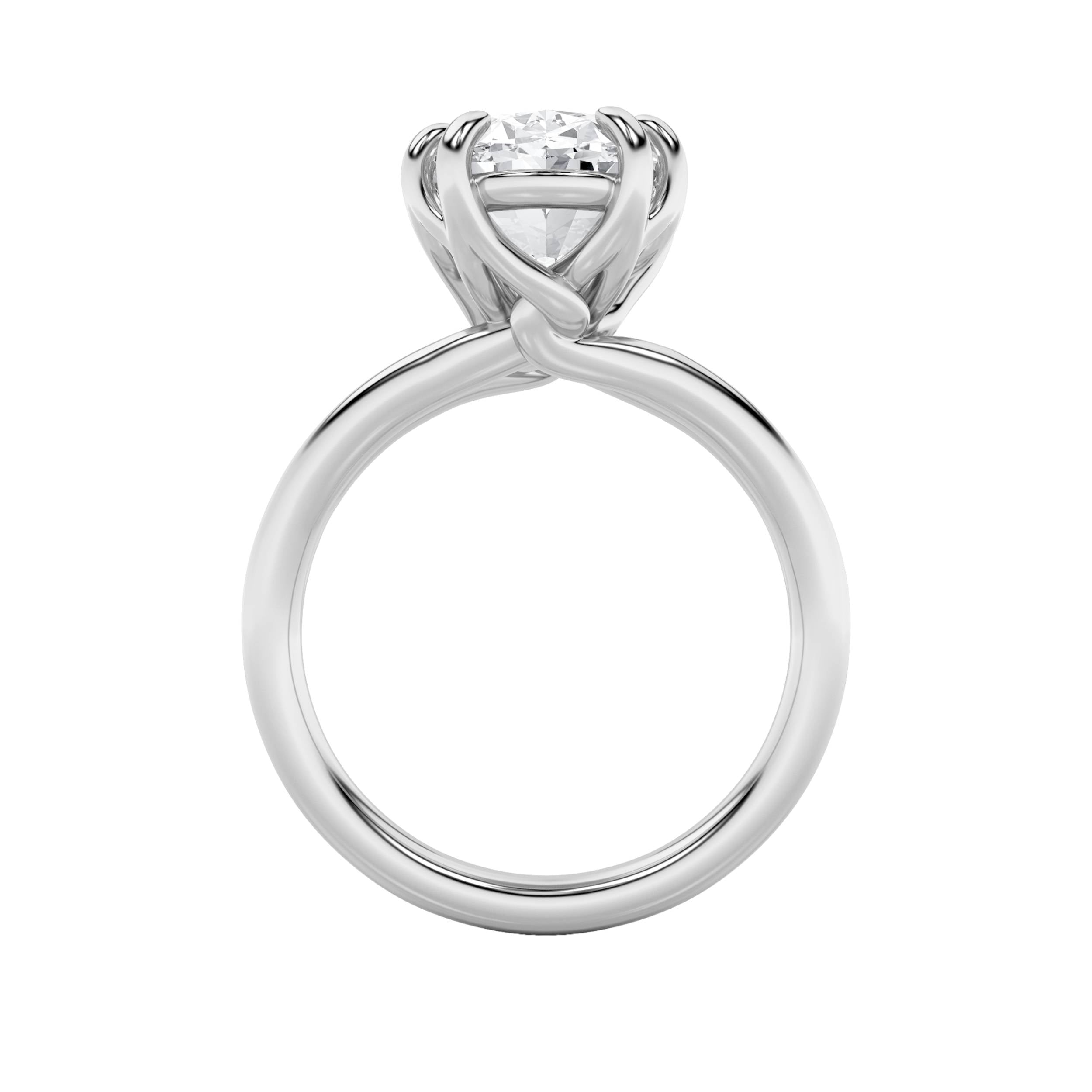 5CTW Oval Shaped Lab Grown Diamond (F/VS) Bold Split Shank Solitaire Engagement Ring in 14K Gold