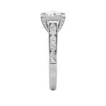 4.5CTW Elongated Cushion Shaped Lab Grown Diamond (F/VS) Bold Accented East West Set Engagement Ring in 14K Gold