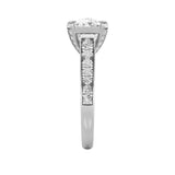 4.5CTW Elongated Cushion Shaped Lab Grown Diamond (F/VS) Bold Accented East West Set Engagement Ring in 14K Gold