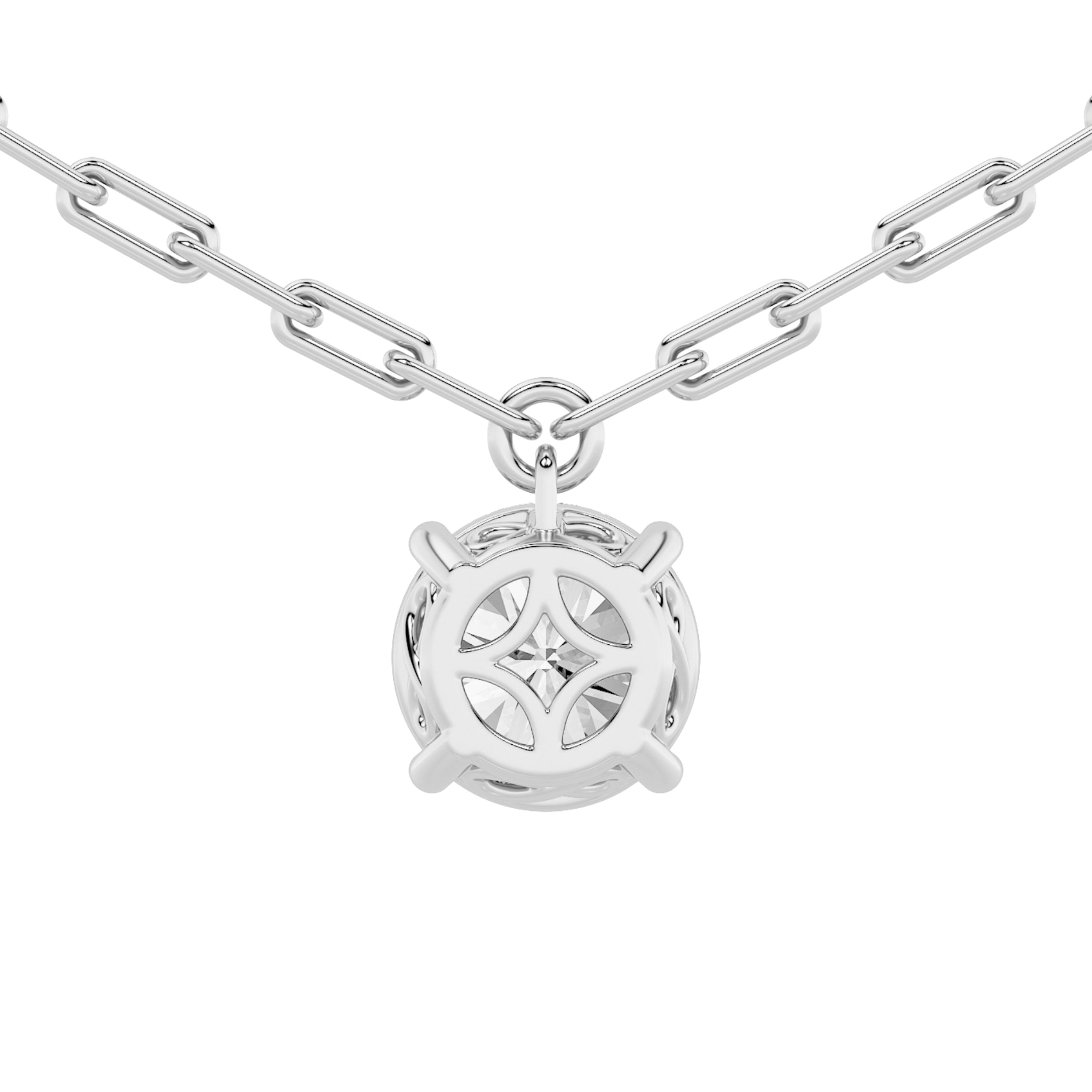 2CTW Round Shaped Lab Grown Diamond (F/VVS) Strata Chic Collection Necklace in 14K Gold