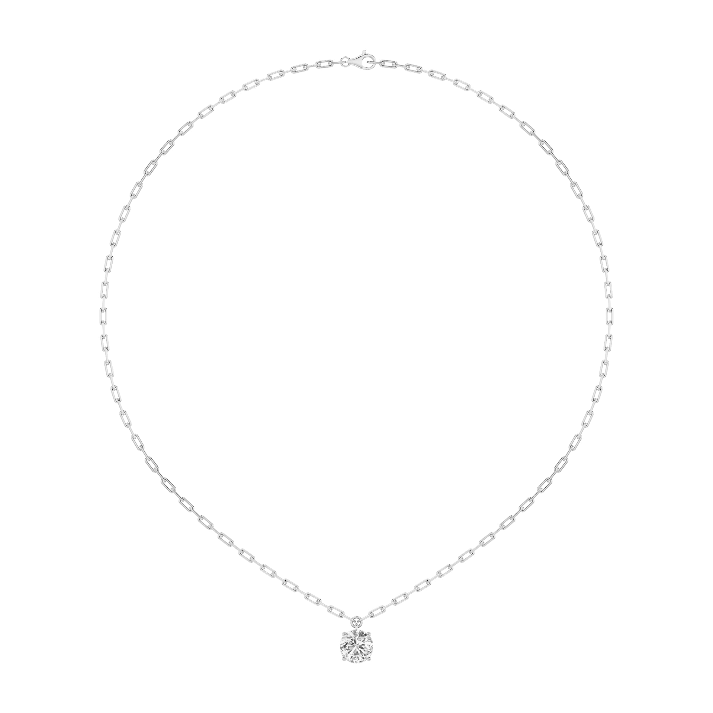 2CTW Round Shaped Lab Grown Diamond (F/VVS) Strata Chic Collection Necklace in 14K Gold