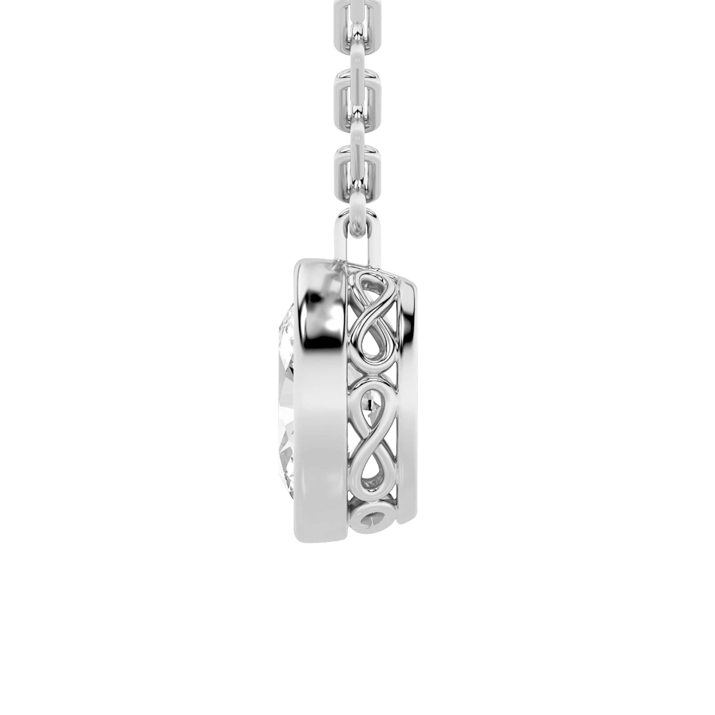 2CTW Oval Shaped Lab Grown Diamond (F/VS) Strata Chic Collection Necklace in 14K Gold