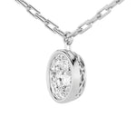 2CTW Oval Shaped Lab Grown Diamond (F/VS) Strata Chic Collection Necklace in 14K Gold
