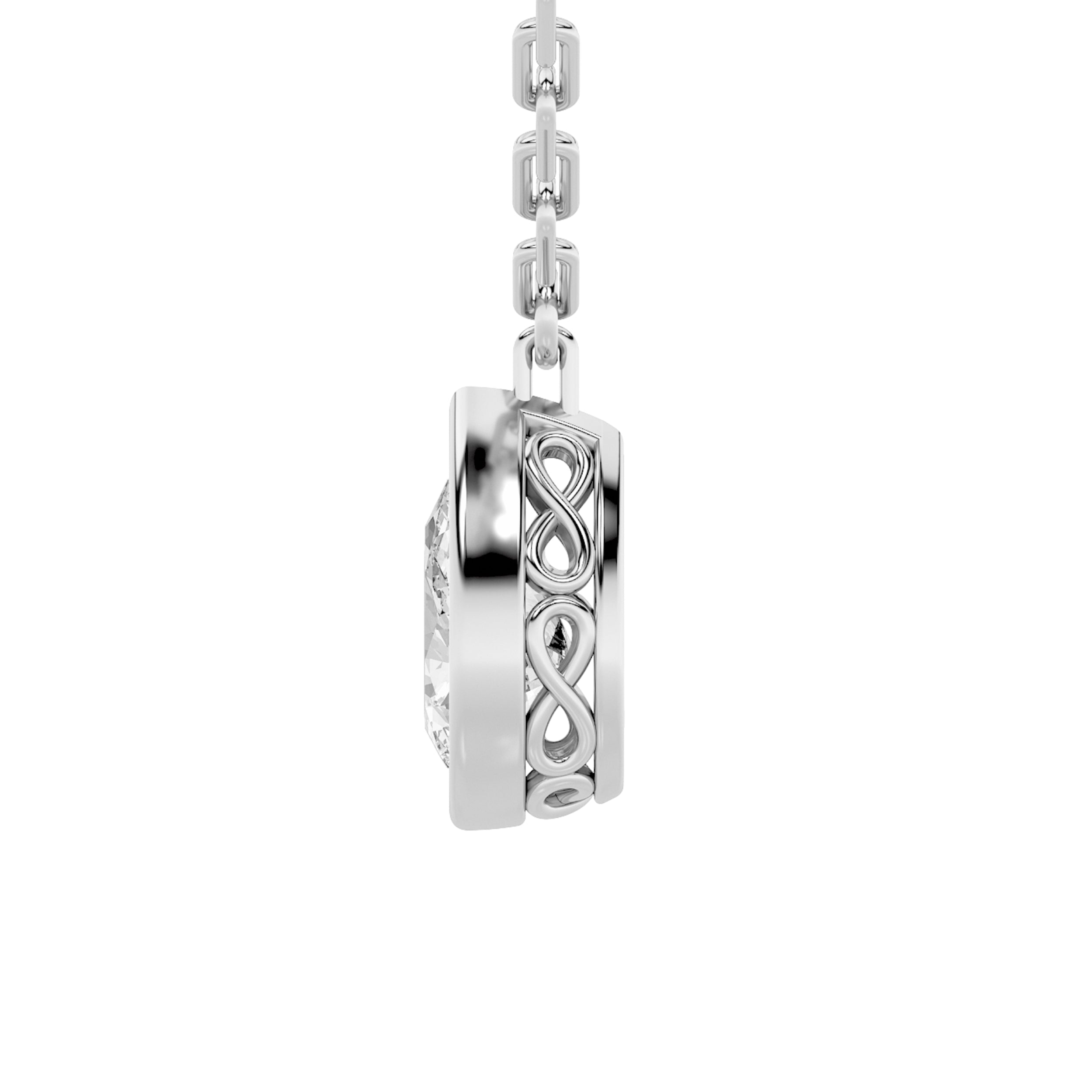 2CTW Pear Shaped Lab Grown Diamond (F/VS) Strata Chic Collection Necklace in 14K Gold