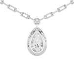 2CTW Pear Shaped Lab Grown Diamond (F/VS) Strata Chic Collection Necklace in 14K Gold