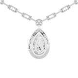 2CTW Pear Shaped Lab Grown Diamond (F/VS) Strata Chic Collection Necklace in 14K Gold