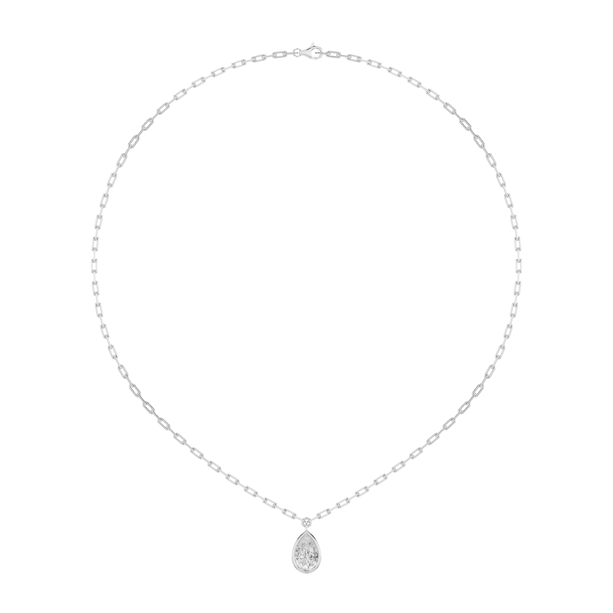 2CTW Pear Shaped Lab Grown Diamond (F/VS) Strata Chic Collection Necklace in 14K Gold